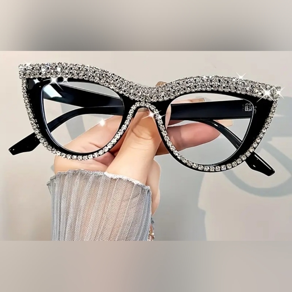 🆕️✨️ BLACK RHINESTONE CAT EYE READING GLASSES✨️ - Picture 4 of 8